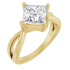 10K Yellow Gold 7x7 mm Square Ring Mounting