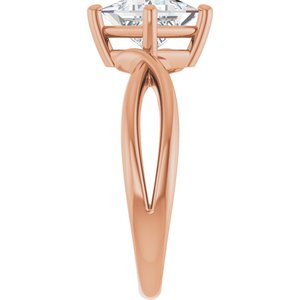 14K Rose Gold 6x6 mm Square Ring Mounting – image 7
