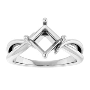 Sterling Silver 6x6 mm Square Ring Mounting – image 6