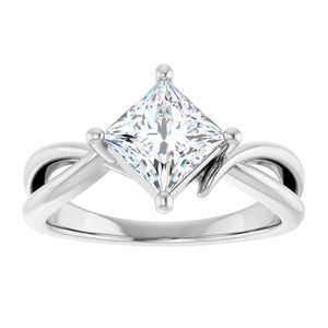 Sterling Silver 6x6 mm Square Ring Mounting – image 5