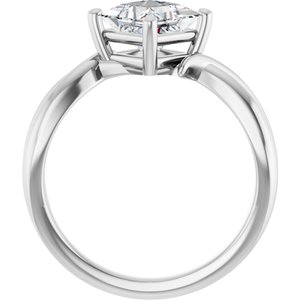 Sterling Silver 6x6 mm Square Ring Mounting – image 3