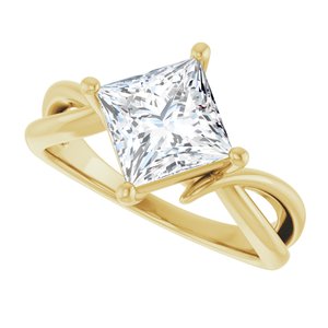 10K Yellow Gold 7x7 mm Square Ring Mounting – image 8