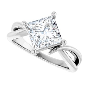 10K White Gold 7x7 mm Square Ring Mounting – image 8