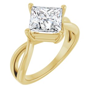 10K Yellow Gold 7.5x7.5 mm Square Ring Mounting