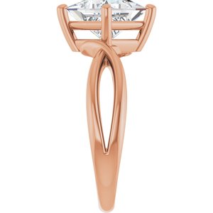 14K Rose Gold 7x7 mm Square Ring Mounting – image 7