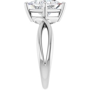 10K White Gold 7x7 mm Square Ring Mounting – image 7