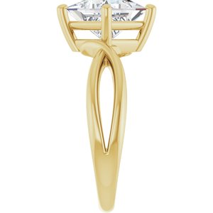 10K Yellow Gold 7x7 mm Square Ring Mounting – image 7