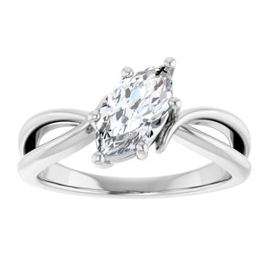 14K White Gold 9.5x5 mm Marquise Ring Mounting – image 5