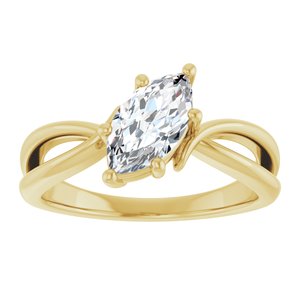 14K Yellow Gold 9.5x5 mm Marquise Ring Mounting – image 5