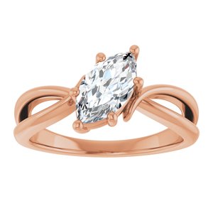 14K Rose Gold 9.5x5 mm Marquise Ring Mounting – image 5
