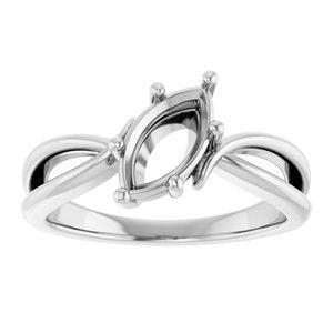 18K White Gold 9.5x5 mm Marquise Ring Mounting – image 6