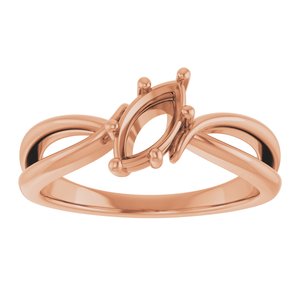 10K Rose Gold 8x4 mm Marquise Ring Mounting – image 6