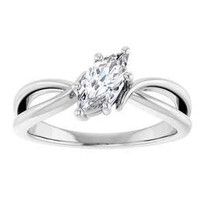 14K X1 White Gold 8x4 mm Marquise Ring Mounting – image 5