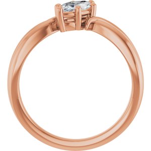 18K Rose Gold 8x4 mm Marquise Ring Mounting – image 3