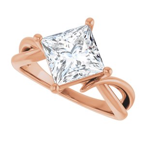10K Rose Gold 7.5x7.5 mm Square Ring Mounting – image 8