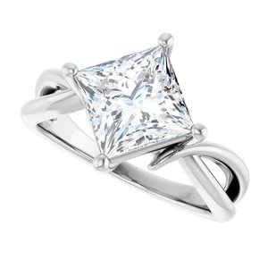 Sterling Silver 7.5x7.5 mm Square Ring Mounting – image 8
