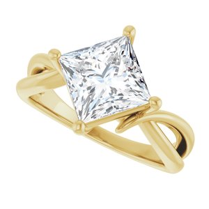 14K Yellow Gold 7.5x7.5 mm Square Ring Mounting – image 8