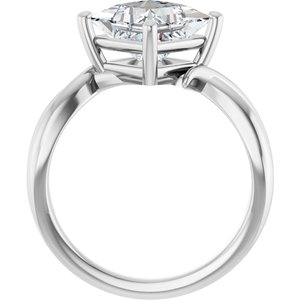 10K White Gold 7.5x7.5 mm Square Ring Mounting – image 3