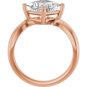 10K Rose Gold 7.5x7.5 mm Square Ring Mounting – image 3