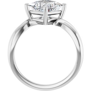 18K White Gold 7x7 mm Square Ring Mounting – image 3