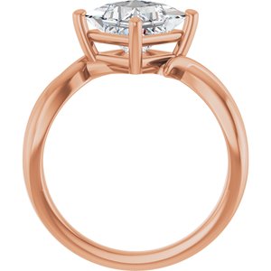 14K Rose Gold 7x7 mm Square Ring Mounting – image 3