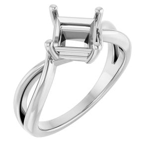 Sterling Silver 6x6 mm Square Ring Mounting – image 2