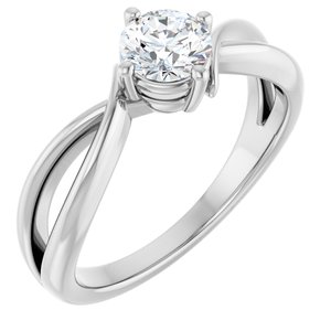 Sterling Silver 5.2 mm Round Ring Mounting