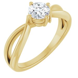10K Yellow Gold 5.2 mm Round Ring Mounting