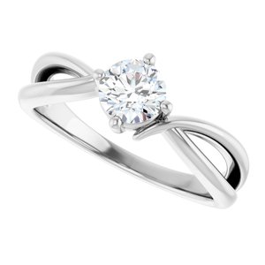 18K White Gold 5.2 mm Round Ring Mounting – image 8