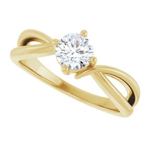 10K Yellow Gold 5.2 mm Round Ring Mounting – image 8