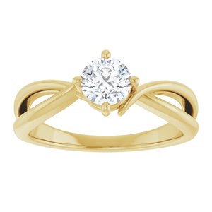 18K Yellow Gold 5.2 mm Round Ring Mounting – image 5