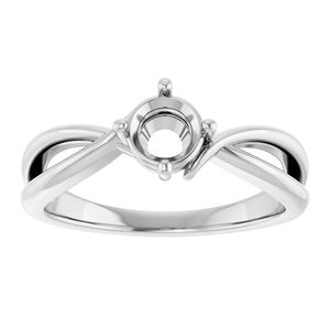 10K White Gold 5.2 mm Round Ring Mounting – image 6
