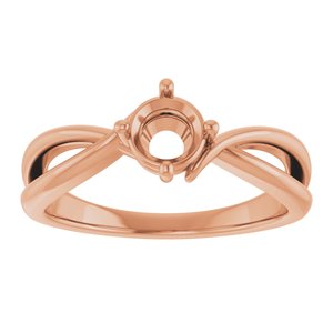 18K Rose Gold 5.2 mm Round Ring Mounting – image 6