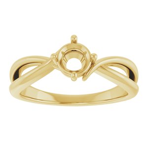 14K Yellow Gold 5.2 mm Round Ring Mounting – image 6