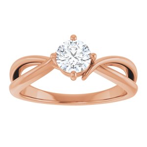 10K Rose Gold 5.2 mm Round Ring Mounting – image 5