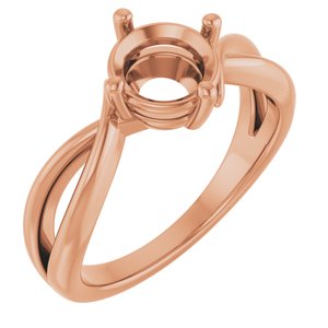 18K Rose Gold 7 mm Round Ring Mounting – image 2