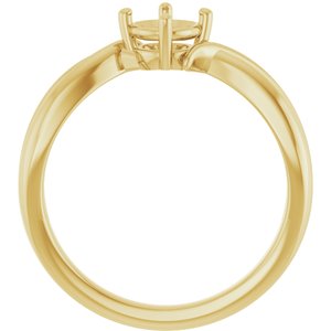 10K Yellow Gold 5.2 mm Round Ring Mounting – image 4
