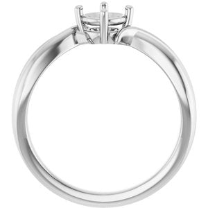 14K X1 White Gold 5.2 mm Round Ring Mounting – image 4
