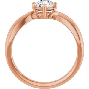 14K Rose Gold 5.2 mm Round Ring Mounting – image 3