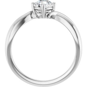 18K White Gold 5.2 mm Round Ring Mounting – image 3