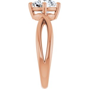 14K Rose Gold 7 mm Round Ring Mounting – image 7