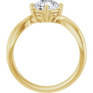 18K Yellow Gold 7 mm Round Ring Mounting – image 3