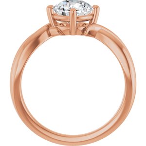 14K Rose Gold 7 mm Round Ring Mounting – image 3