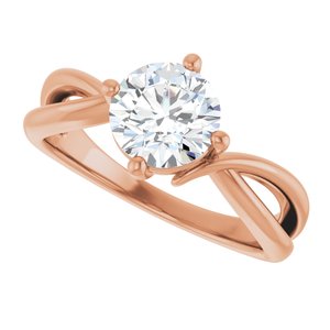 10K Rose Gold 7 mm Round Ring Mounting – image 8