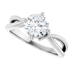 14K X1 White Gold 7 mm Round Ring Mounting – image 8