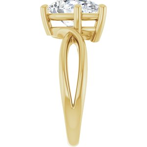 10K Yellow Gold 12x7.5 mm Pear Ring Mounting – image 7