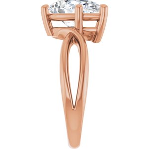 14K Rose Gold 12x7.5 mm Pear Ring Mounting – image 7