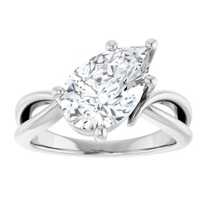 Platinum 12x7.5 mm Pear Ring Mounting – image 5