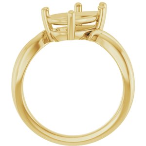 10K Yellow Gold 12x7.5 mm Pear Ring Mounting – image 4