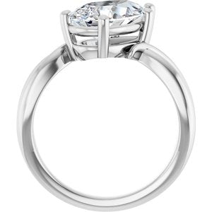 14K White Gold 12x7.5 mm Pear Ring Mounting – image 3